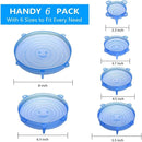Kit 6 Tampas Elásticas de Silicone – Universais, Reutilizáveis e Antivazamento