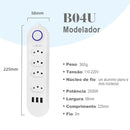 Extensão Elétrica 2M com USB – Torre Retrátil de Tomadas Padrão Brasil