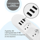 Extensão Elétrica 2M com USB – Torre Retrátil de Tomadas Padrão Brasil