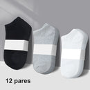 Kit 12 Pares Meias Masculinas Cano Curto – Algodão, Respirável e Confortável