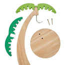 Suporte de Madeira para Bananas com Folha Decorativa | Organizador de Frutas Vertical