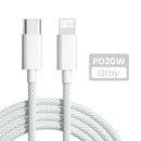 Cabo USB-C PD 20W para iPhone e iPad | Carregamento Rápido 3A + Transmissão de Dados