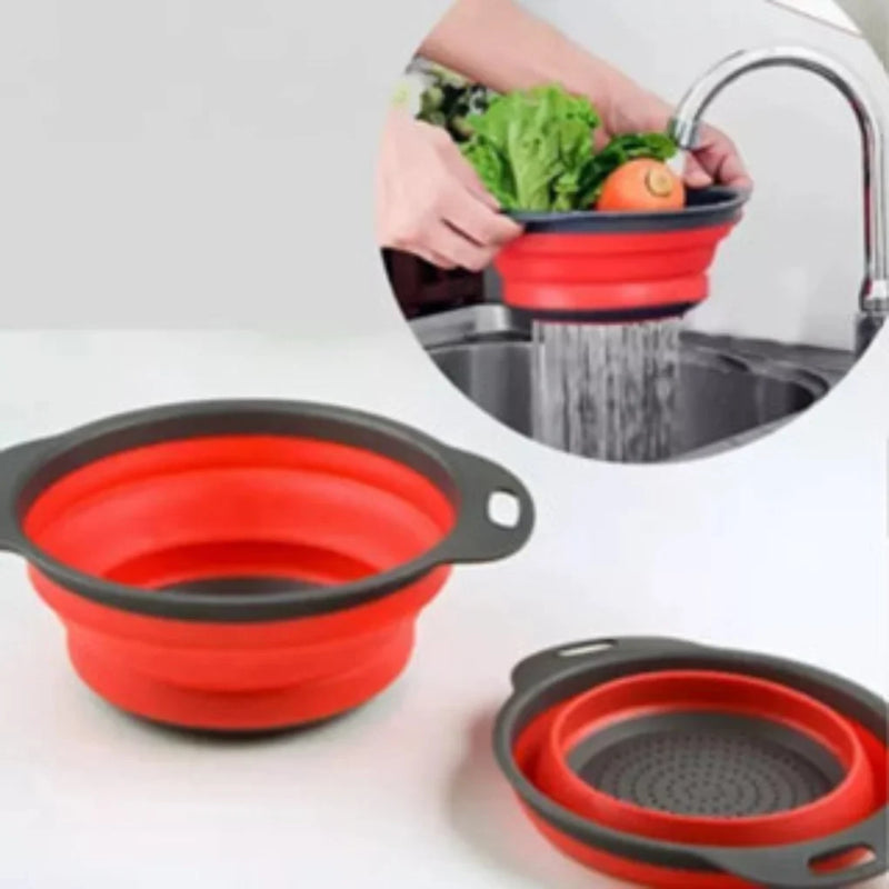 Escorredor Retrátil de Silicone com Alças – Praticidade e Organização na Cozinha