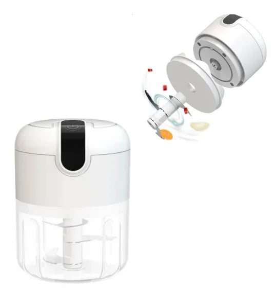 Mini Processador de Alimentos Portátil USB 250ml – 3 Lâminas em Aço Inoxidável