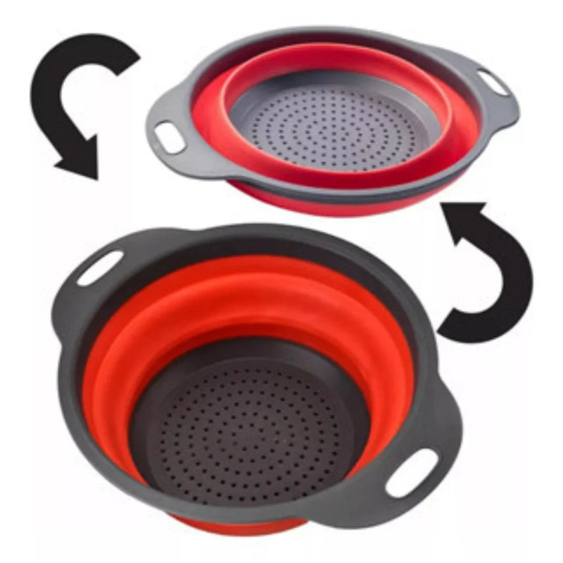 Escorredor Retrátil de Silicone com Alças – Praticidade e Organização na Cozinha