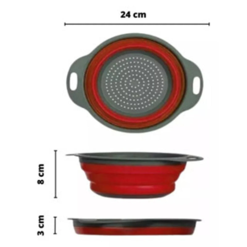 Escorredor Retrátil de Silicone com Alças – Praticidade e Organização na Cozinha