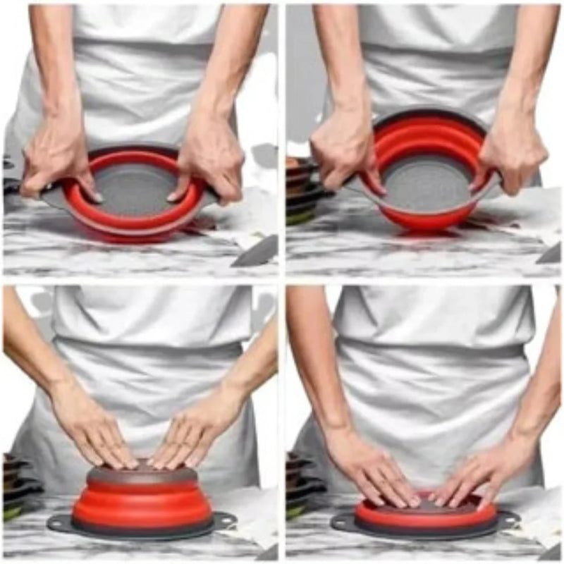 Escorredor Retrátil de Silicone com Alças – Praticidade e Organização na Cozinha