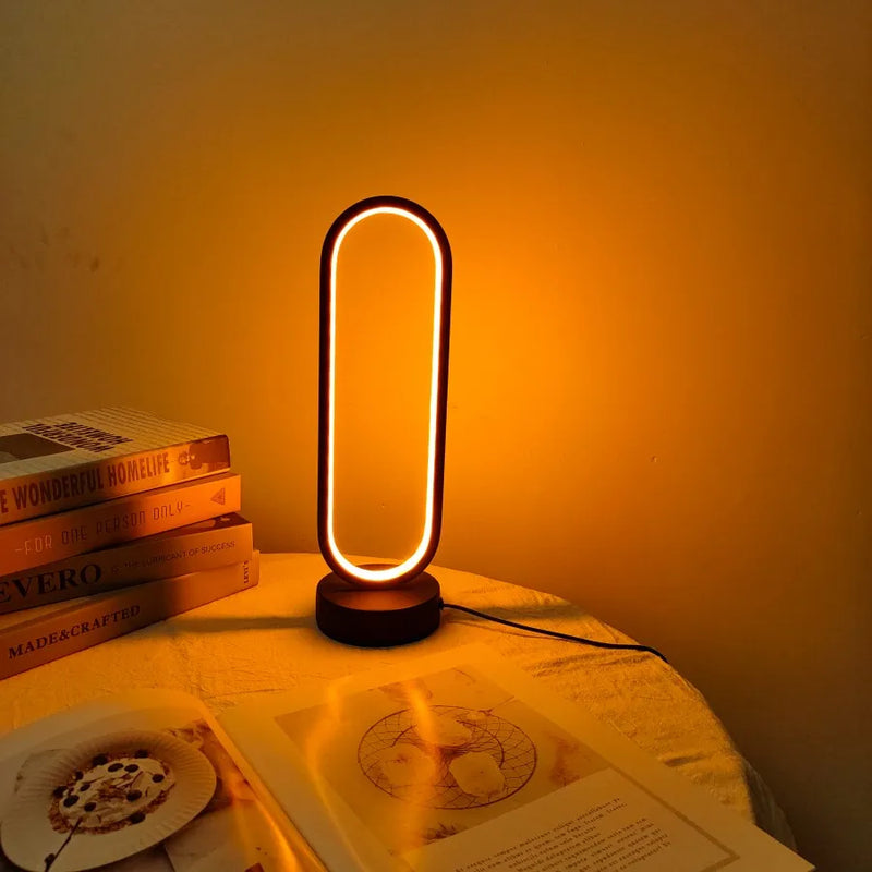 Lâmpada de Anel LED para Quarto e Sala de Estar – Luz de Cabeceira com Três Cores Ajustáveis