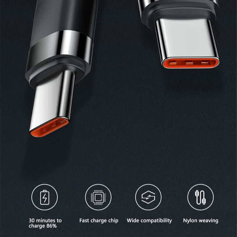 Cabo USB-C Xiaomi 120W | Carregamento Rápido PD 5A