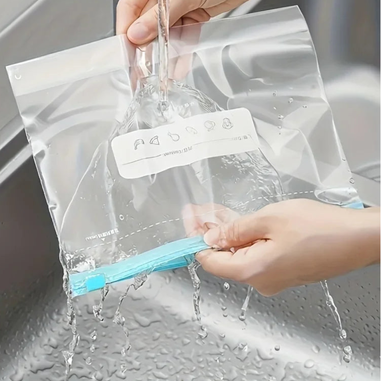 Kit 45 Sacos Reutilizáveis de Silicone/PE – Armazenamento de Alimentos à Prova de Vazamentos