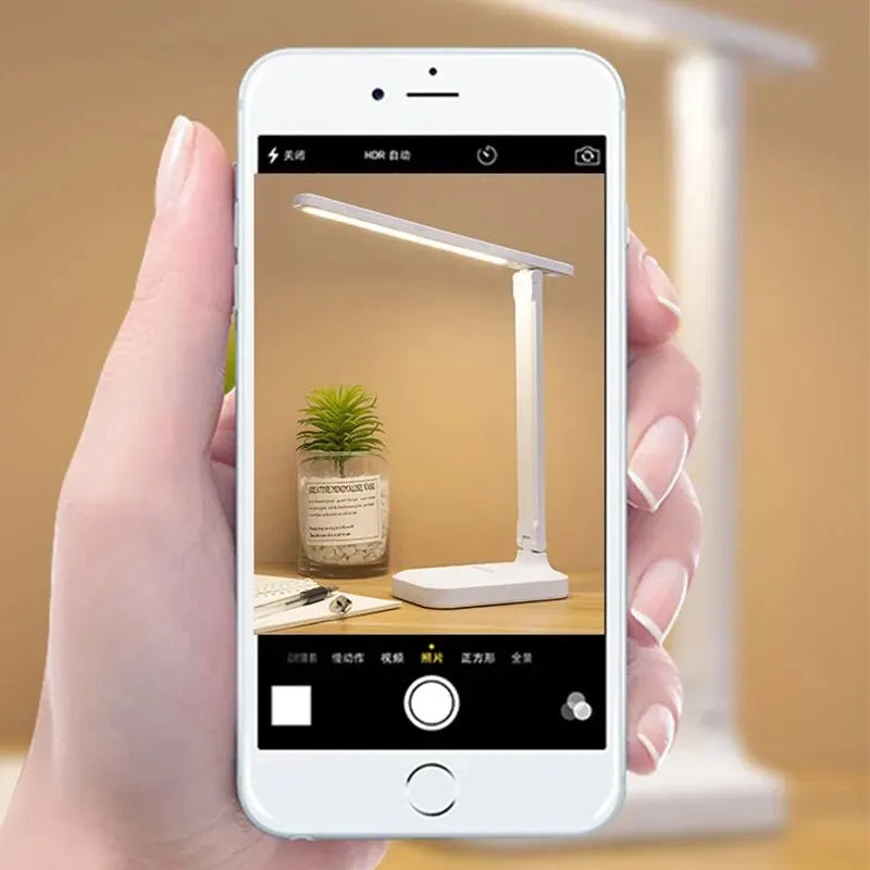 Luminária de Mesa LED Dobrável com Controles de Toque e Iluminação Ajustável – VIGAOT