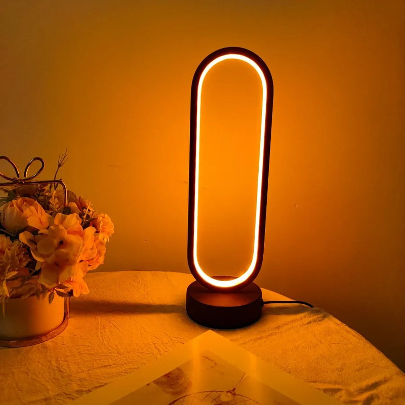 Lâmpada de Anel LED para Quarto e Sala de Estar – Luz de Cabeceira com Três Cores Ajustáveis