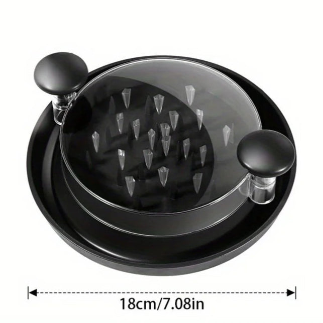 Desfiador de Frango com Tampa Transparente – Triturador Giratório Antiderrapante para Frango, Carne e Vegetais