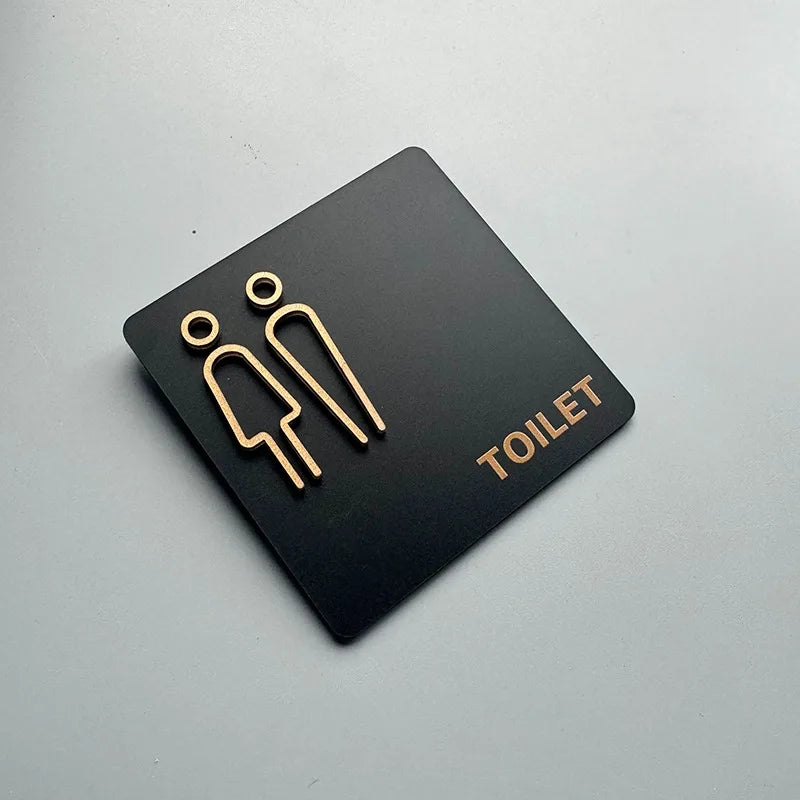 Placa de Banheiro em Acrílico – Masculino e Feminino – Design Moderno e Durável