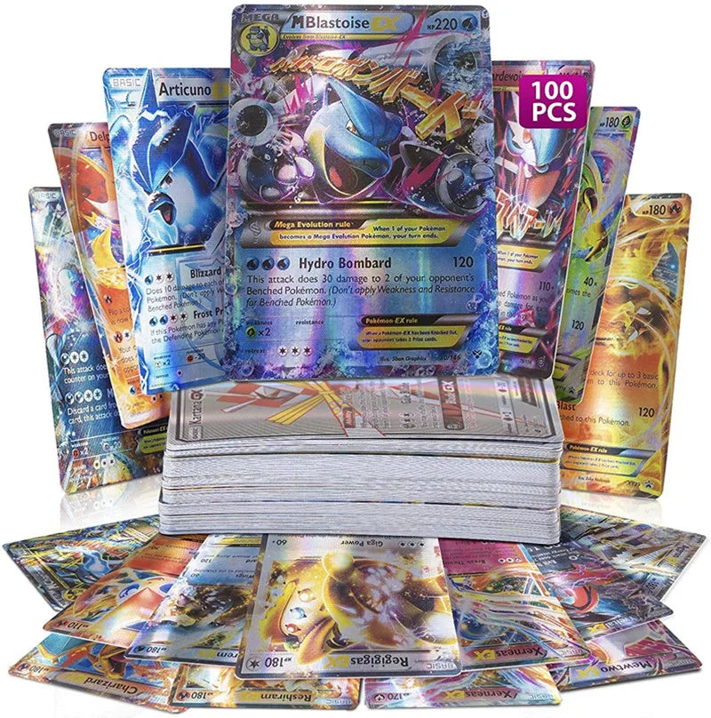 Kit 20 Cartas Pokémon em Inglês – GX, Tag Team, VMAX, EX, Mega Shining