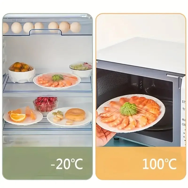 100 Unidades de Protetores Descartáveis para Alimentos – Tampas Plásticas de Grau Alimentício