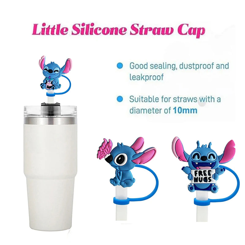 Tampa de Canudo Disney Stitch – MINISO – Reutilizável, Anti-Poeira e Contra Respingos