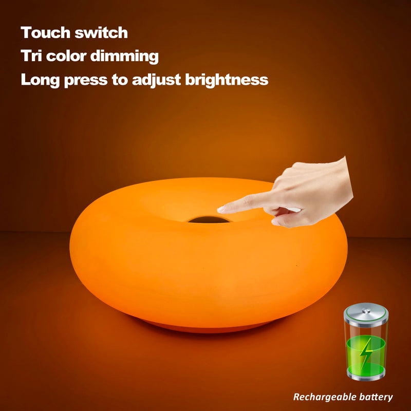 Luminária de Mesa Bauhaus USB – Luz Noturna Decorativa em Formato Donut