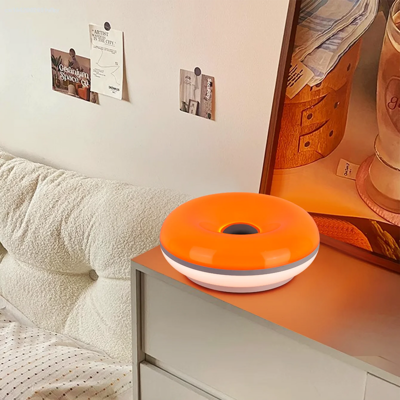 Luminária de Mesa Bauhaus USB – Luz Noturna Decorativa em Formato Donut