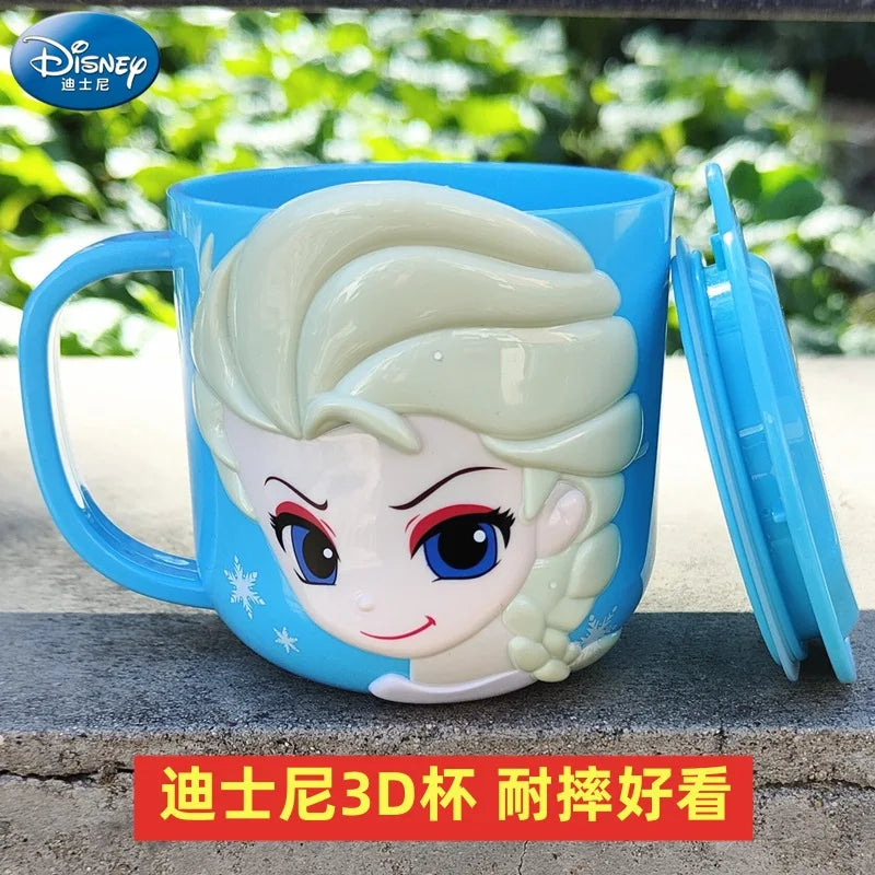 Copo Infantil Cartoon Disney com Tampa – Mickey, Stitch, Frozen