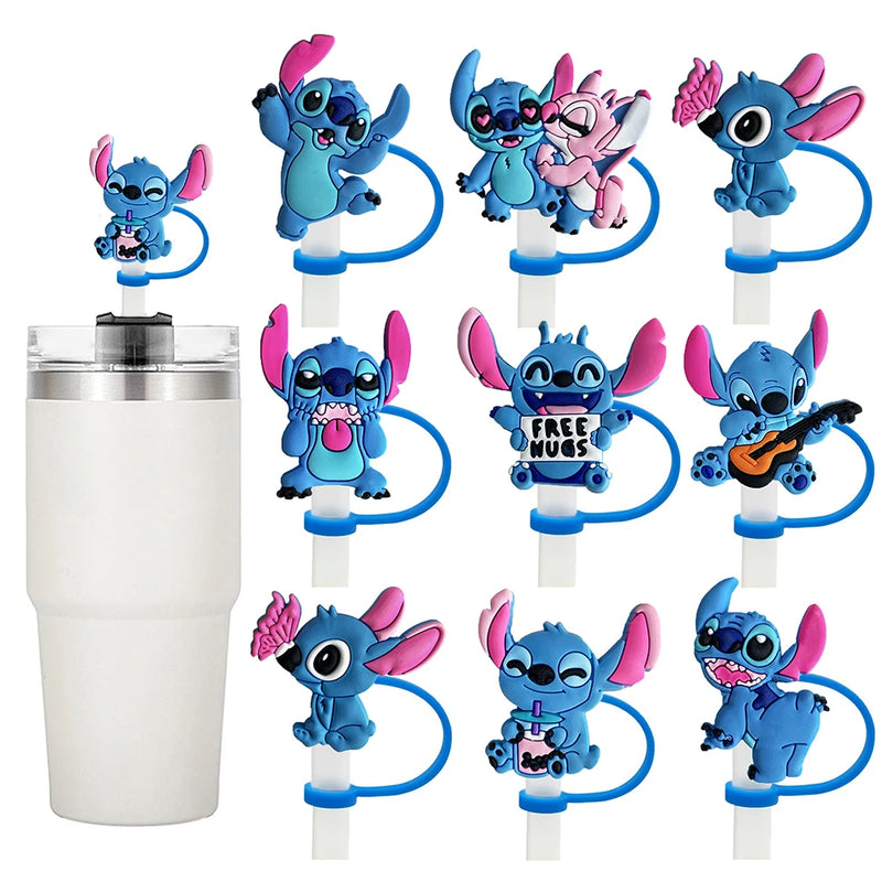 Tampa de Canudo Disney Stitch – MINISO – Reutilizável, Anti-Poeira e Contra Respingos