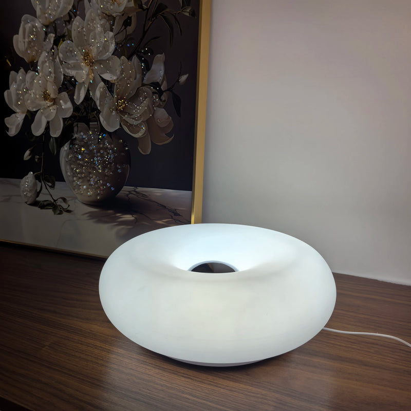 Luminária de Mesa Bauhaus USB – Luz Noturna Decorativa em Formato Donut