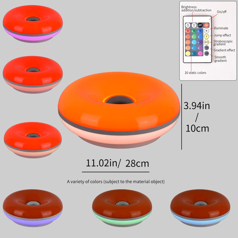 Luminária de Mesa Bauhaus USB – Luz Noturna Decorativa em Formato Donut