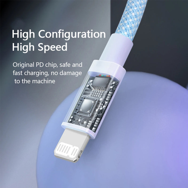Cabo USB-C PD 20W para iPhone e iPad | Carregamento Rápido 3A + Transmissão de Dados