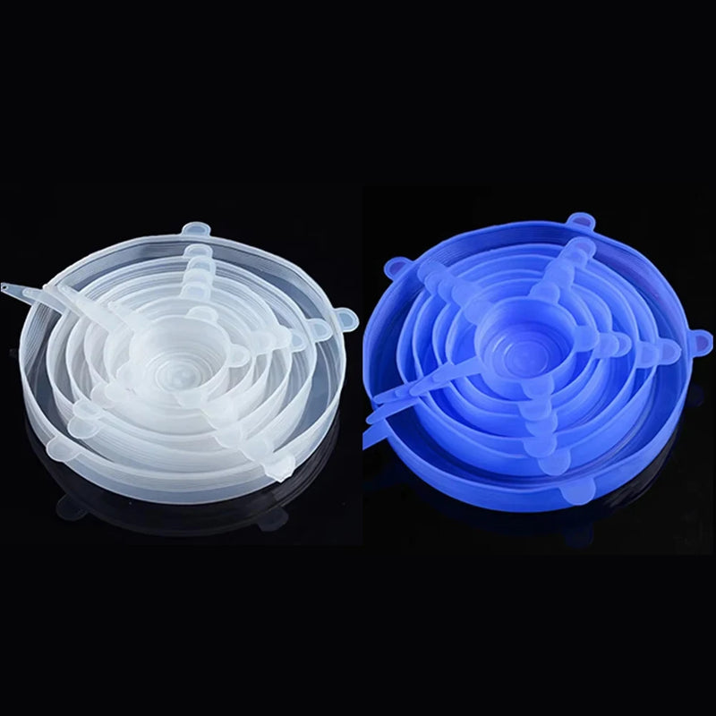 Kit 6 Tampas Elásticas de Silicone – Universais, Reutilizáveis e Antivazamento