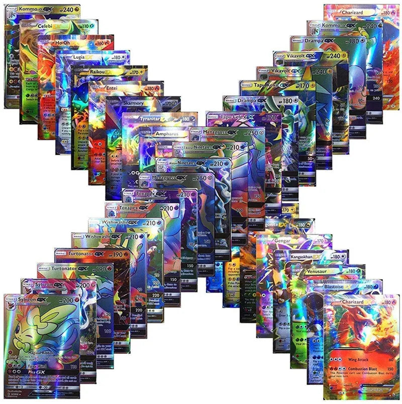 Kit 20 Cartas Pokémon em Inglês – GX, Tag Team, VMAX, EX, Mega Shining