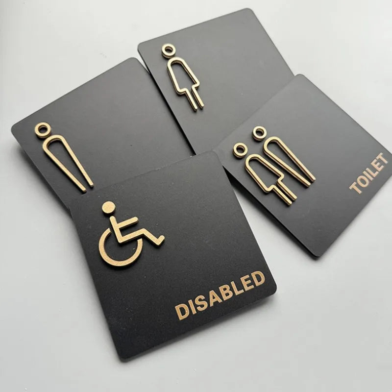 Placa de Banheiro em Acrílico – Masculino e Feminino – Design Moderno e Durável