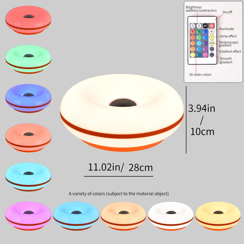 Luminária de Mesa Bauhaus USB – Luz Noturna Decorativa em Formato Donut
