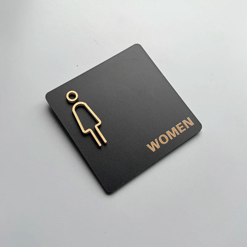 Placa de Banheiro em Acrílico – Masculino e Feminino – Design Moderno e Durável