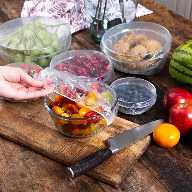 100 Unidades de Protetores Descartáveis para Alimentos – Tampas Plásticas de Grau Alimentício