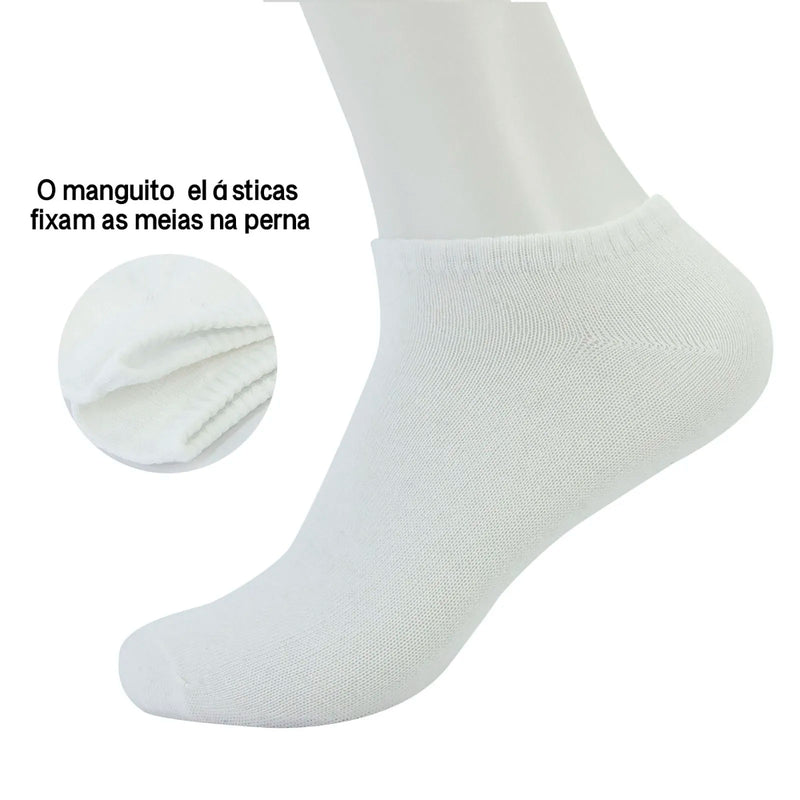 Kit 12 Pares Meias Masculinas Cano Curto – Algodão, Respirável e Confortável