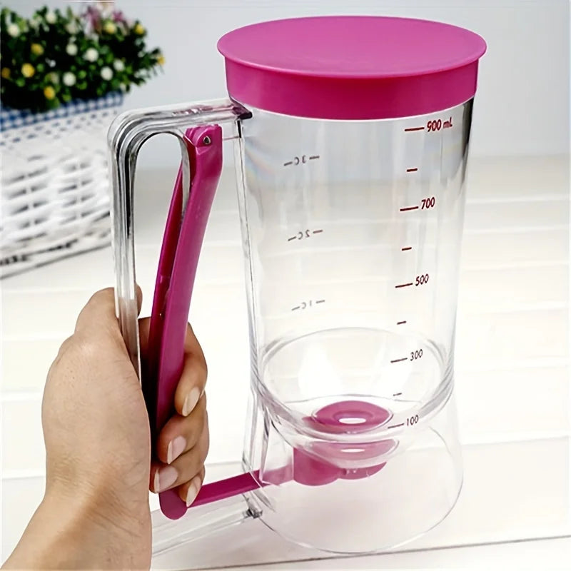 Dispensador de Massa Manual 900ml – Funil Graduado para Panquecas, Cupcakes e Bolos