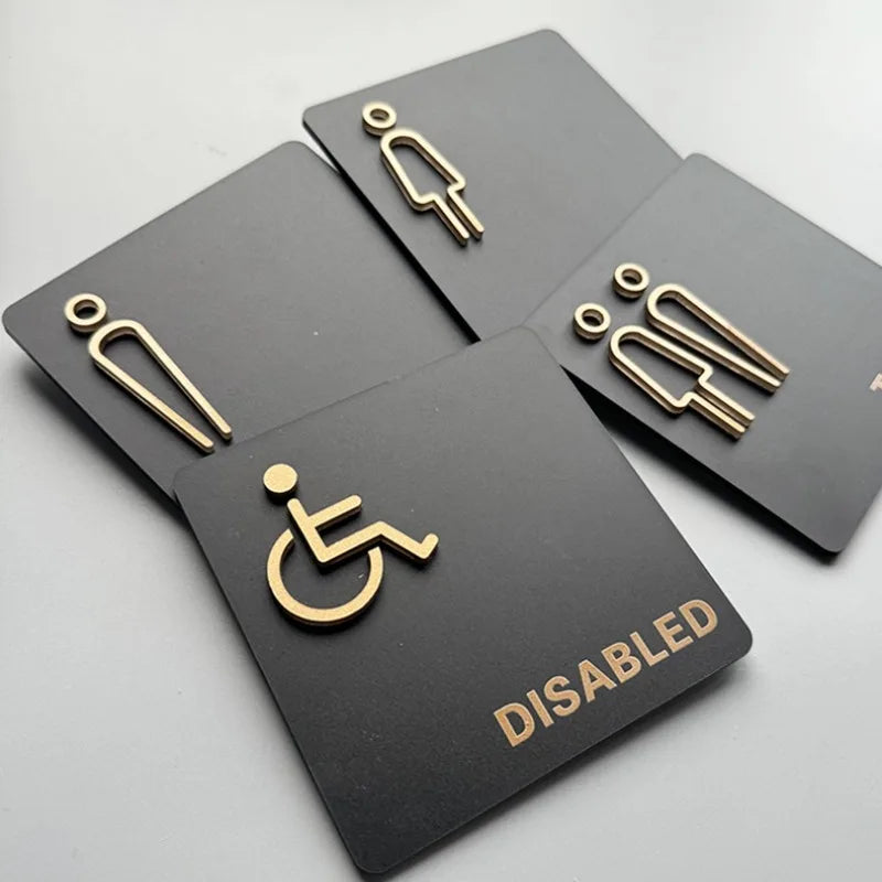 Placa de Banheiro em Acrílico – Masculino e Feminino – Design Moderno e Durável