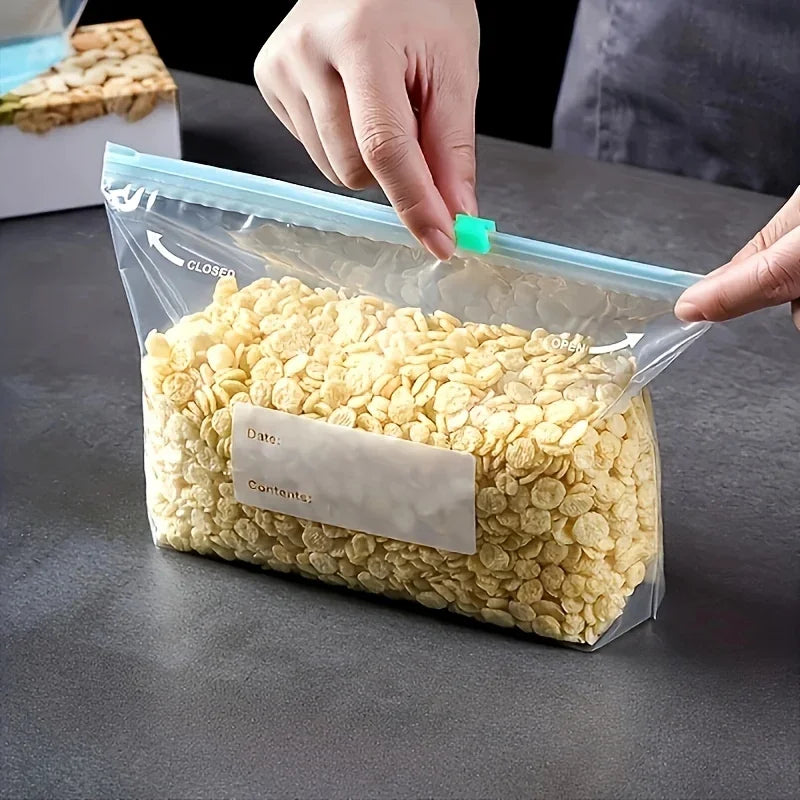 Kit 45 Sacos Reutilizáveis de Silicone/PE – Armazenamento de Alimentos à Prova de Vazamentos