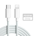 Cabo USB-C PD 20W para iPhone e iPad | Carregamento Rápido 3A + Transmissão de Dados