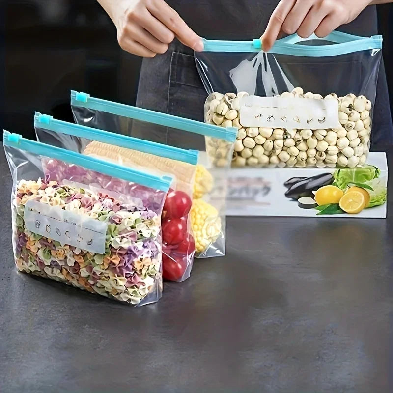Kit 45 Sacos Reutilizáveis de Silicone/PE – Armazenamento de Alimentos à Prova de Vazamentos