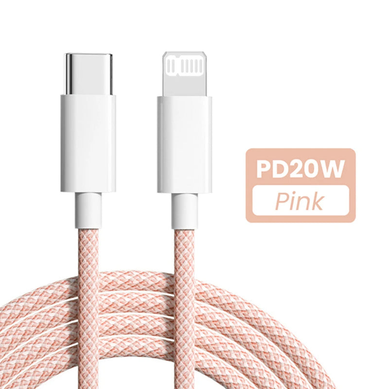 Cabo USB-C PD 20W para iPhone e iPad | Carregamento Rápido 3A + Transmissão de Dados